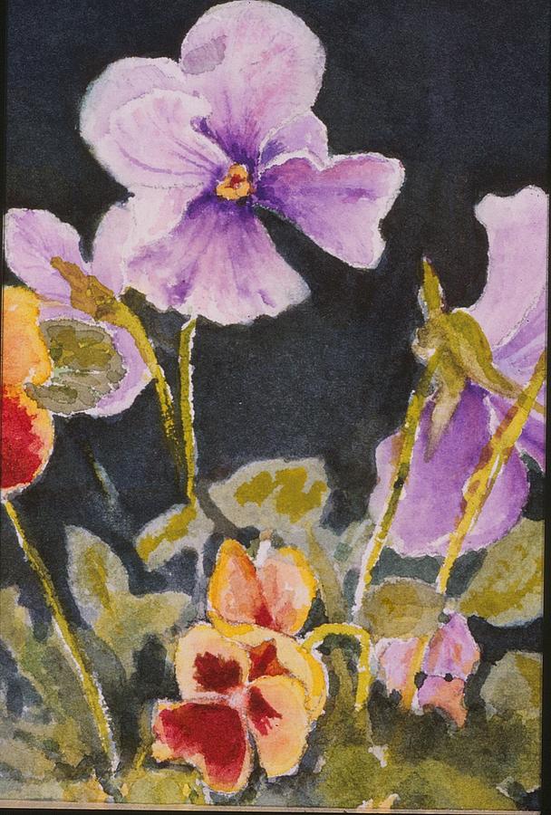 Flower Painting - Pansies  by Mary Ellen Mueller Legault