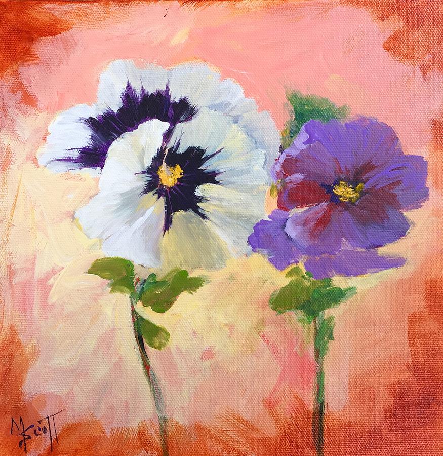 Pansies Painting by Mary Scott