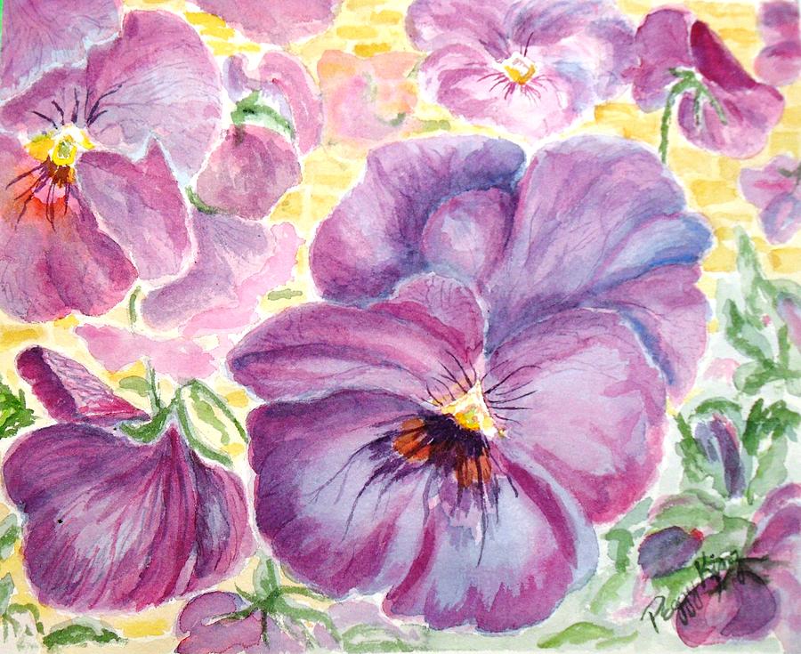Pansies Painting by Peggy King