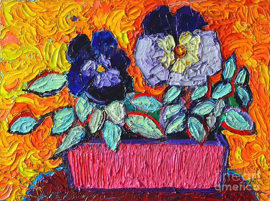 Pansies Love Painting by Ana Maria Edulescu
