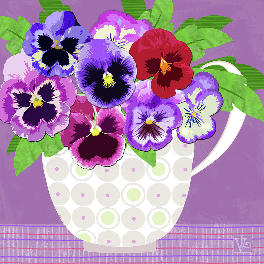 Pansies Stand for Thoughts Digital Art by Valerie Drake Lesiak