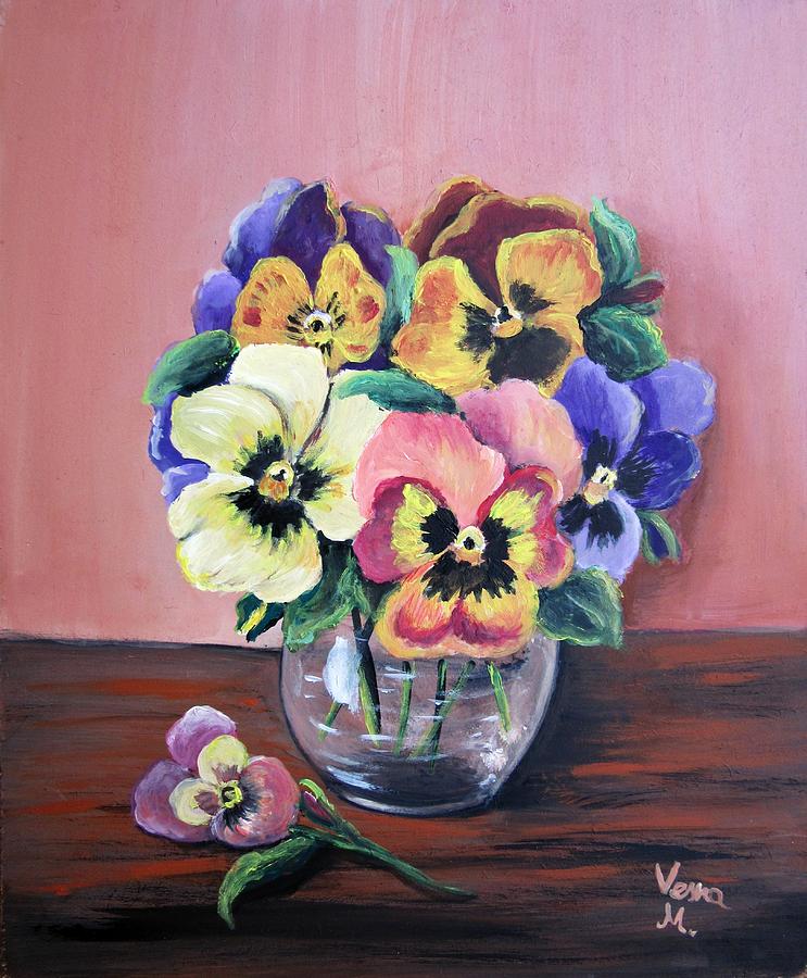 Pansy for mother Painting by Vesna Martinjak