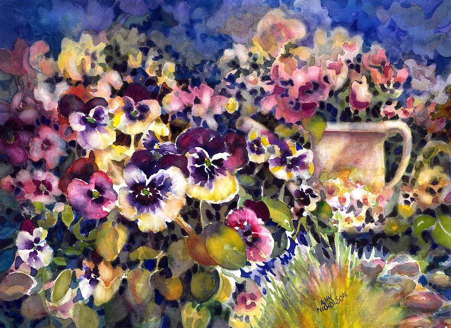 Pansy Garden Painting by Ann Nicholson