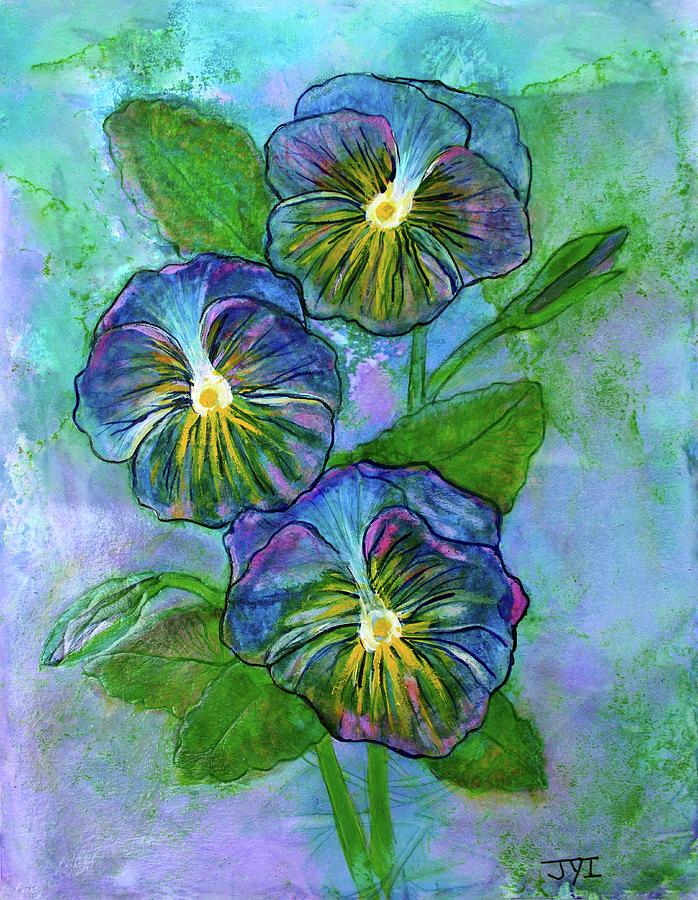 Pansy on Water Painting by Janet Immordino