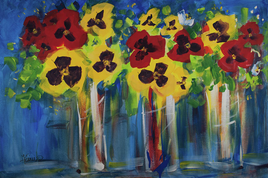 Pansy Parade Painting by Terri Einer