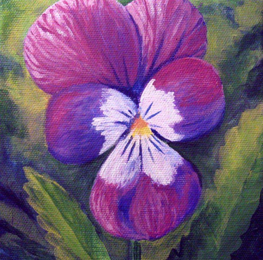 Nature Painting - Pansy by Sharon Marcella Marston