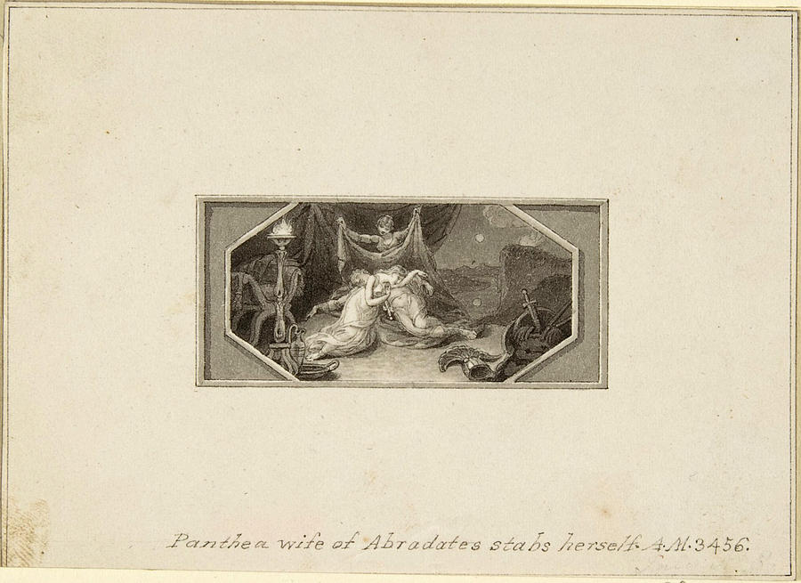 Panthea Wife of Abradates Stabs herself Drawing by Edward Francis Burney