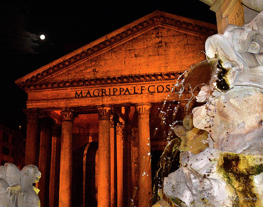 Pantheon and Fountain Photograph by Coke Mattingly