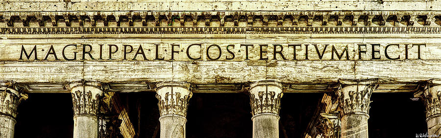 Pantheon Inscription and Capitals Photograph by Weston Westmoreland