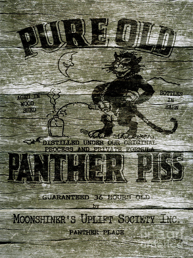 Panther Piss Wooden Sign Photograph by Jon Neidert