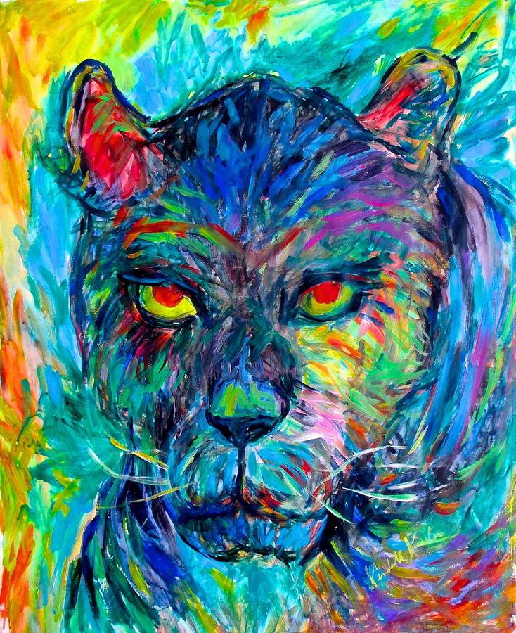 Panther Stare Stage One Painting by Kendall Kessler