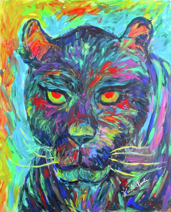 Panther Stare Stage Two Painting by Kendall Kessler