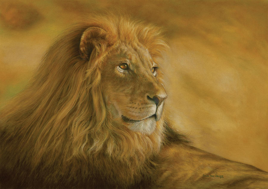 Animal Painting - Panthera Leo - Lion - Monarch of the Animal Kingdom by Steven Paul Carlson