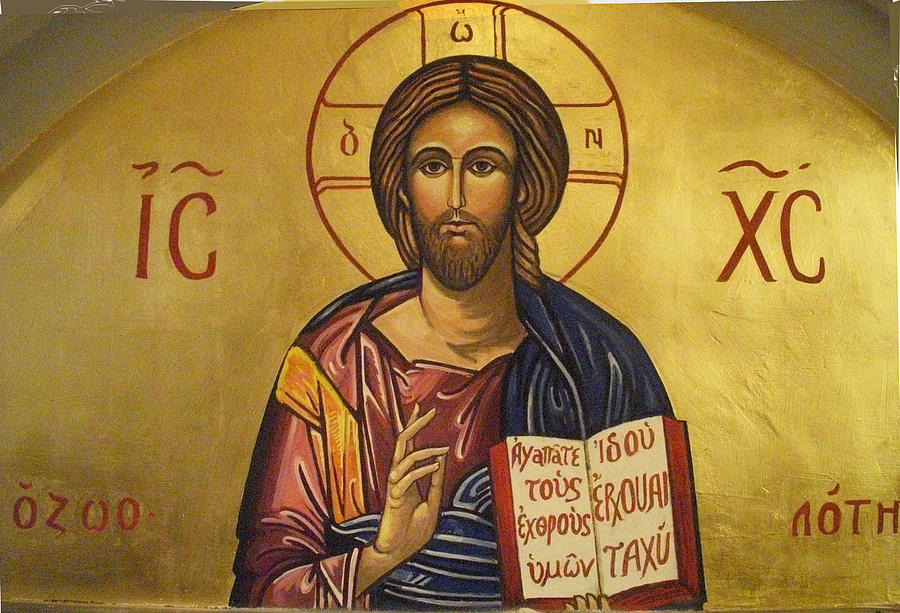Byzantine Painting - Pantocrator by Anthony Meton