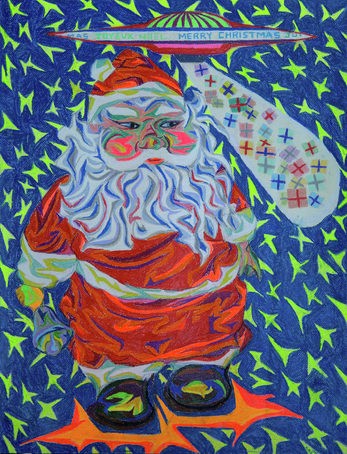 Christmas Painting - Papa Noel Des Etoilles by Robert SORENSEN