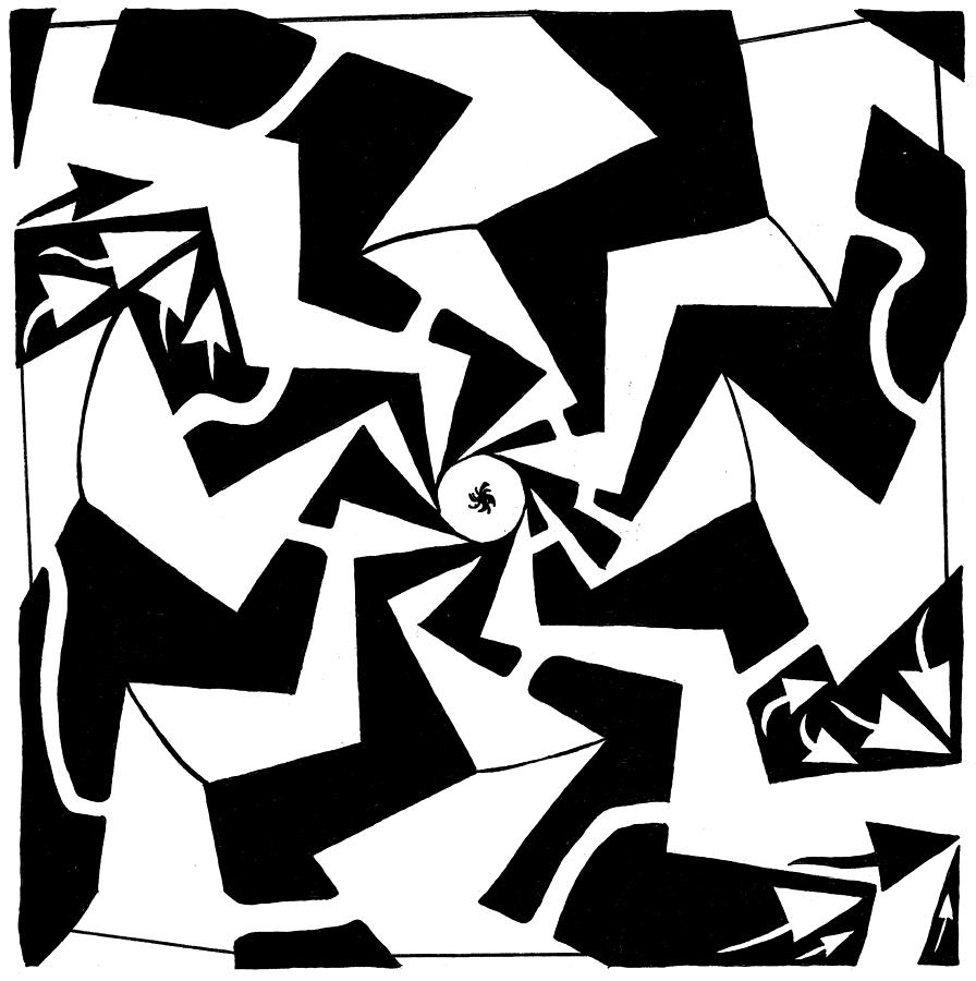 Maze Drawing - Paparazzi Maze by Yonatan Frimer Maze Artist