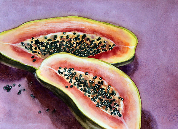 Papaya Painting By Nancy Goldman Fine Art America   Papaya Nancy Goldman 