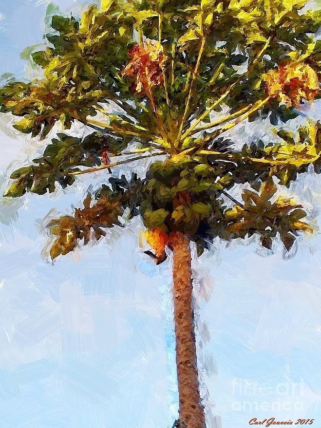 Papaya Tree 2 Painting by Carl Gouveia