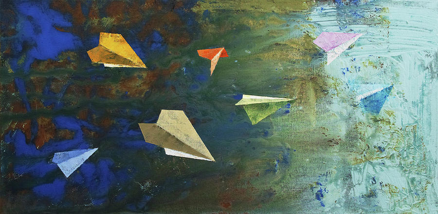 Paper Airplanes Painting by Michael Creese