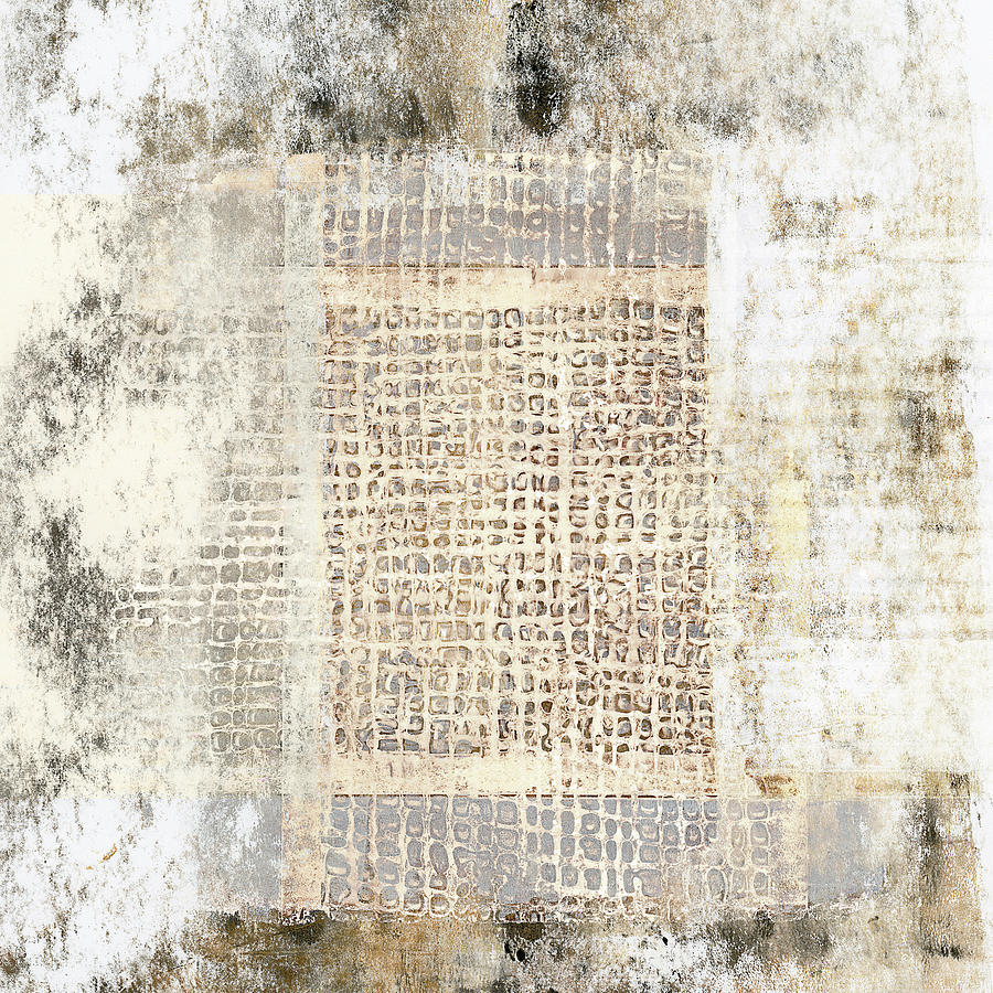 Abstract Mixed Media - Paper and Cement Texture by Carol Leigh