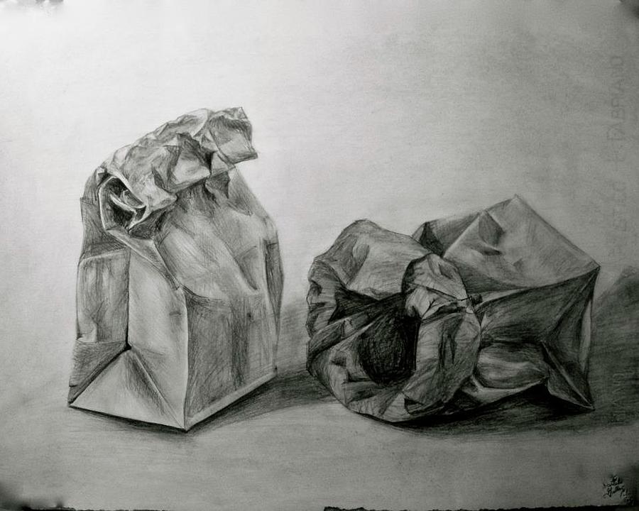 Paper Bag Free Hand Drawings | Paper bag crafts, Free hand drawing, Paper  bag decoration