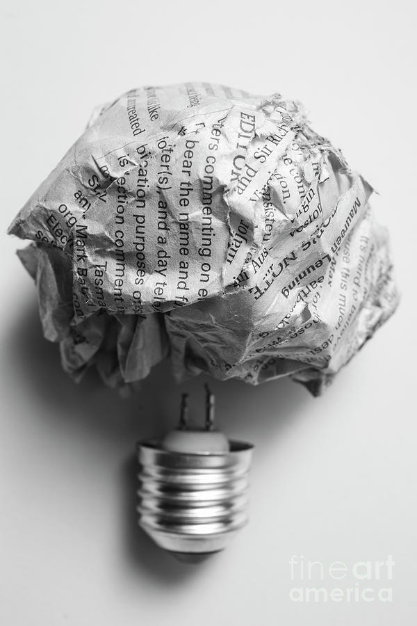 Lamp Photograph - Paper light bulb by Jorgo Photography