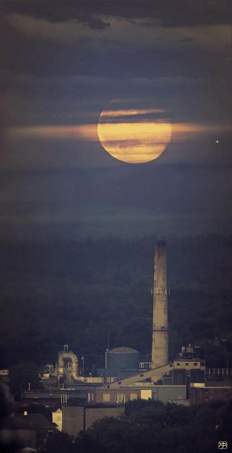 Paper Mill Moon 1 Photograph by John Meader