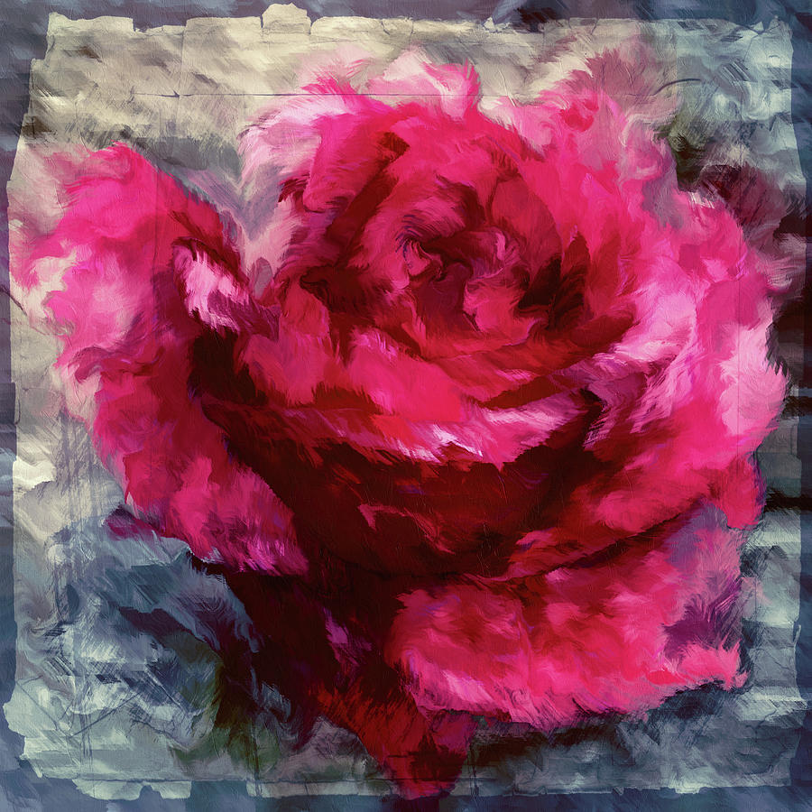 Red Rose Mixed Media - Paper Passion Rose Abstract Realism by Georgiana Romanovna