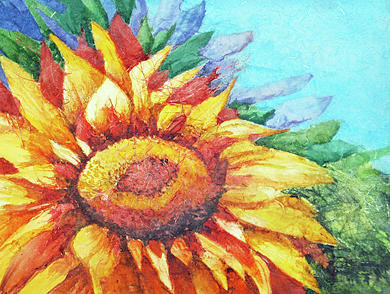 Paper Sun Painting by Diane Fujimoto