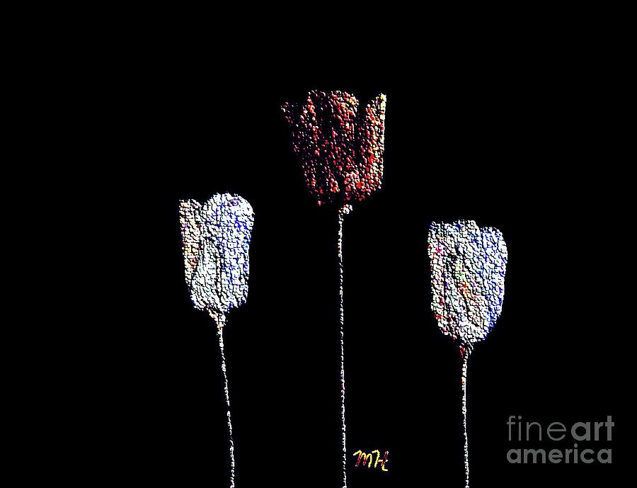 Tulip Photograph - Paper Tulips Three Beads by Marsha Heiken