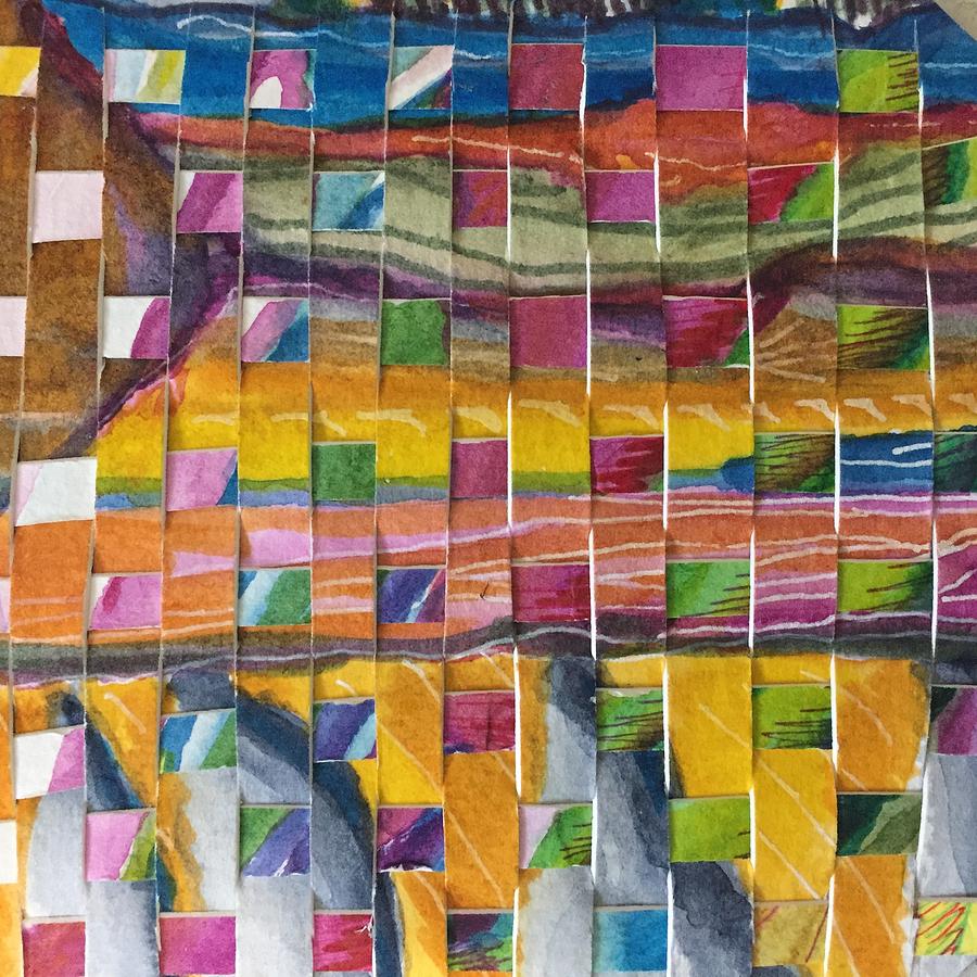 Abstract Mixed Media - Paper weave by Lauren Rader