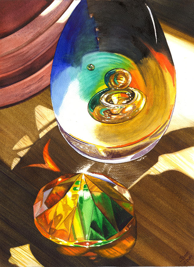 Still Life Painting - Paperweights by Catherine G McElroy