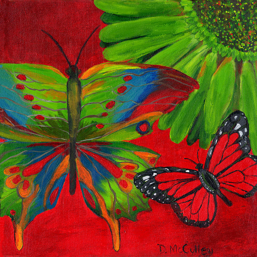 Butterfly Painting - Papillon Rouge by Debbie McCulley