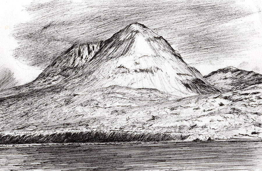 Paps of Jura Drawing by Vincent Alexander Booth