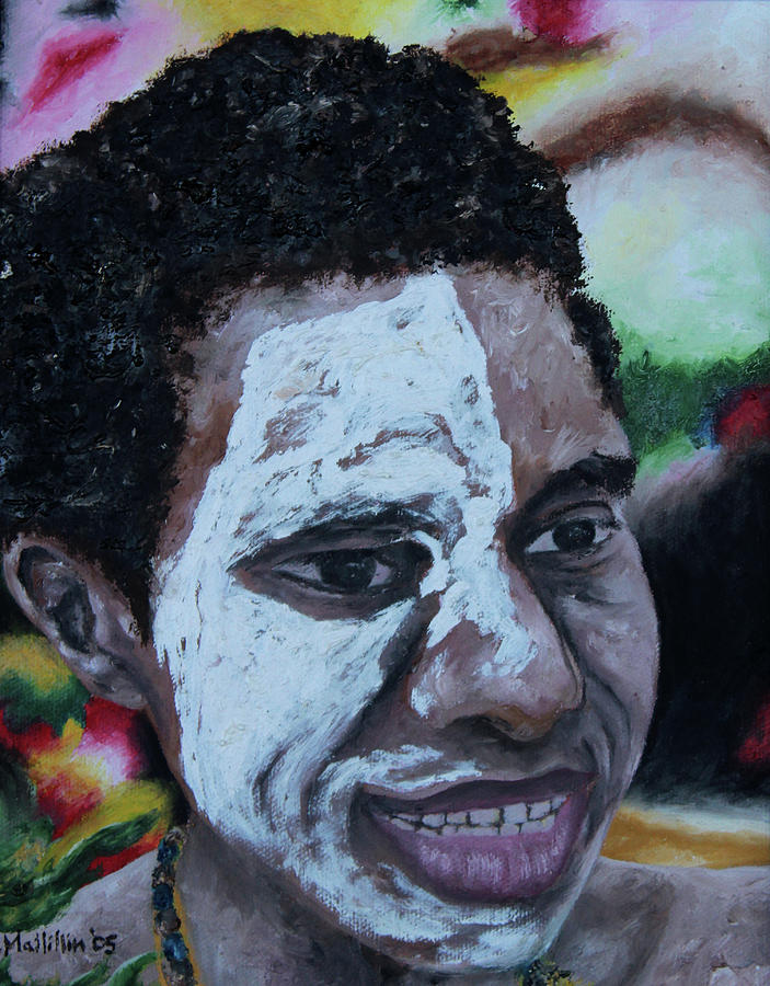 Oil Painting - Papua New Guinea Meri by Carol Tsiatsios