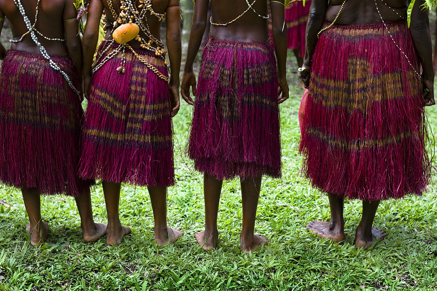 Papua New Guinea Tribal Grass Skirts by Polly Rusyn