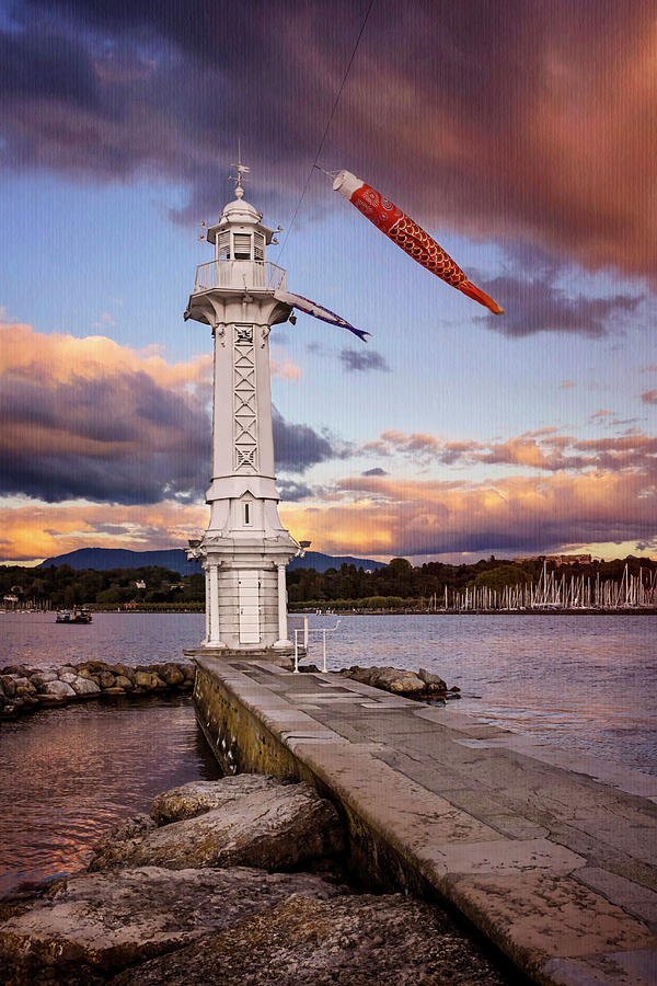 Paquis Lighthouse Geneva Switzerland  Photograph by Carol Japp