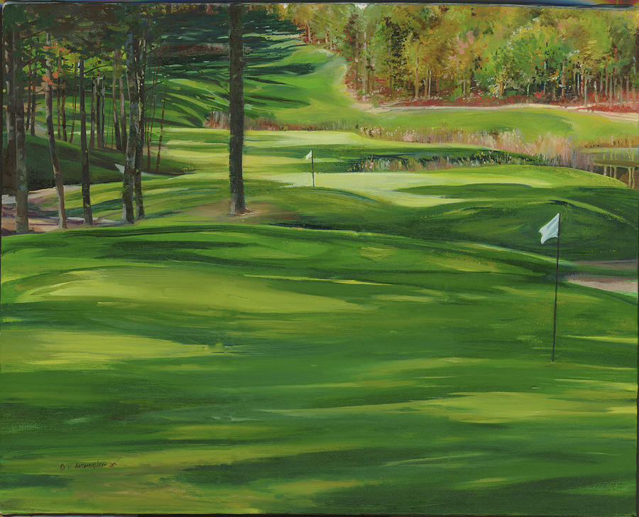 Par for the Course at Indian Pond Painting by P Anthony Visco