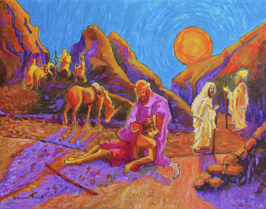 Parables of Jesus Parable of the Good Samaritan painting Bertram Poole Painting by Thomas Bertram POOLE