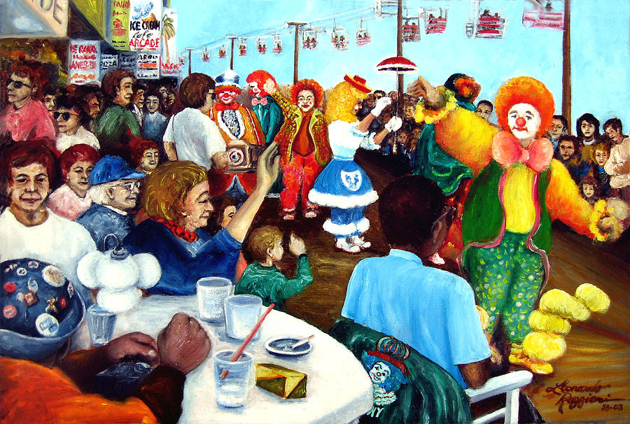 Parade Of Clowns In Nj Painting by Leonardo Ruggieri