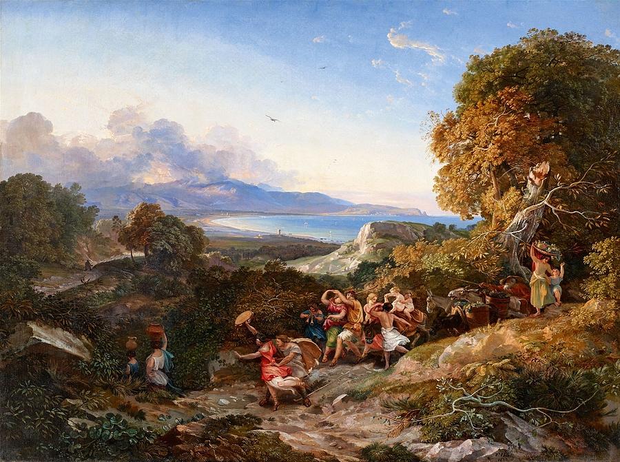 Parade on Monte Circello Painting by Friedrich Nerly