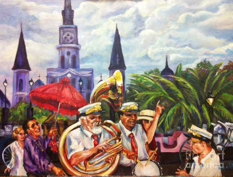 Parade Past the Cathedral Painting by Beverly Boulet