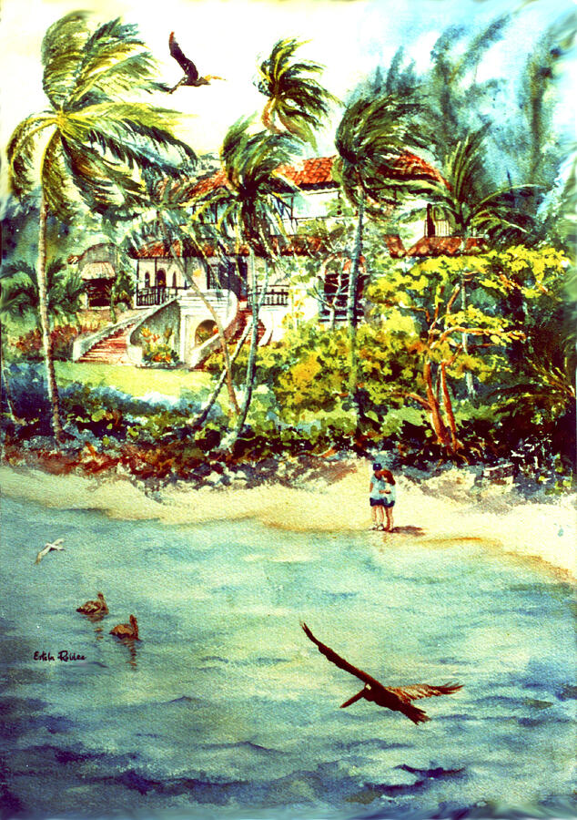 Acuarelas Painting - Paradise at Dorado Puerto Rico by Estela Robles