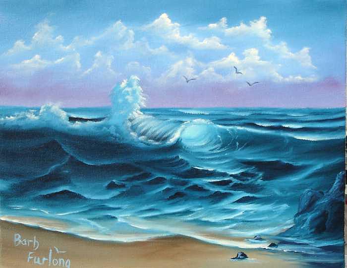 Paradise Beach Seascape Oil Painting Painting By Barbara Furlong