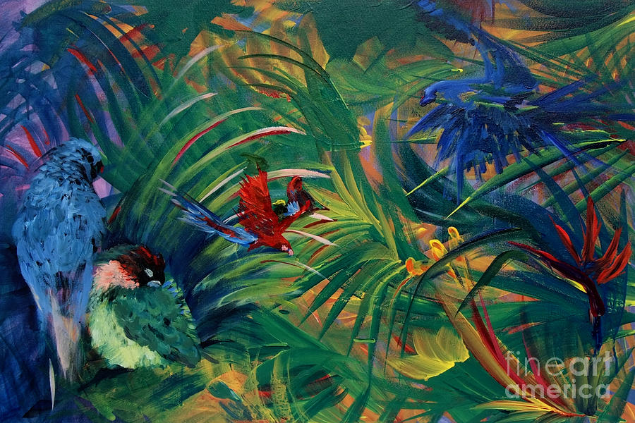 Bird Painting - Paradise Birds by Jamie Hartley