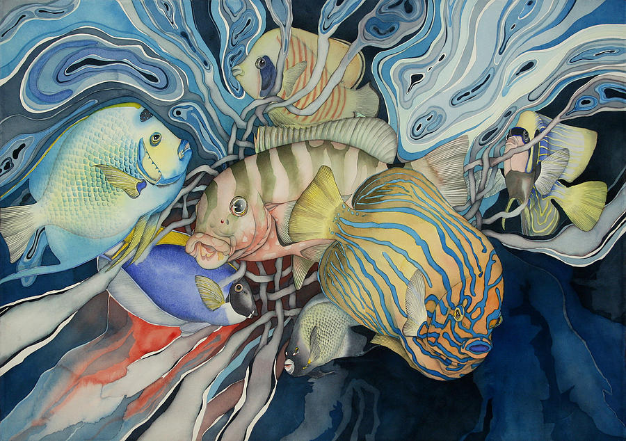 Fish Painting - Paradise Found by Liduine Bekman