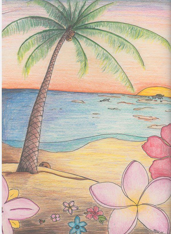 Paradise Drawing by Michelle DAnjou
