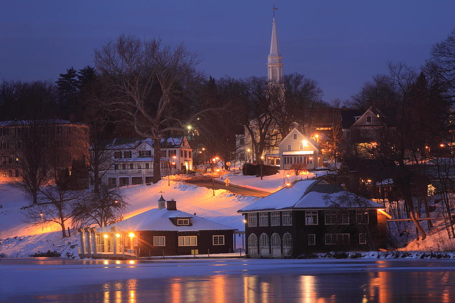 Winter Photograph - Paradise Pond Smith College Winter Evening by John Burk