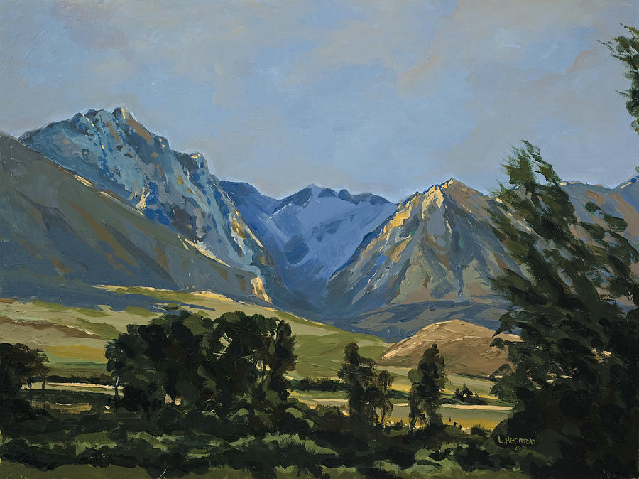 Paradise Valley Mountains Painting by Les Herman