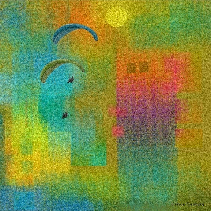 City Digital Art - Paragliders by Carola Ann-Margret Forsberg City Digital Art - Paragliders by Carola Ann-Margret Forsberg
